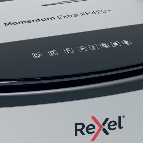 Rexel Momentum Extra XP420Plus Cross-Cut Shredder 2021421XEU - ACCO Brands - RM62561 - McArdle Computer and Office Supplies