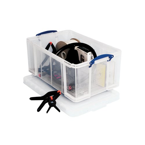 Really Useful 64L Plastic Storage Box W710xD440xH310mm Clear 64C | RUP80007 | Really Useful Products
