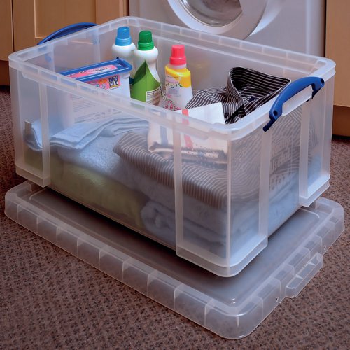 Really Useful 48L Plastic Storage Box W600xD400xH310mm Clear 48C RUP80147 Buy online at Office 5Star or contact us Tel 01594 810081 for assistance