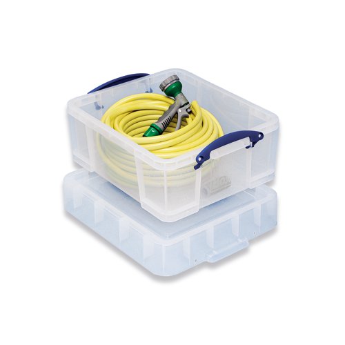 Really Useful 18L Plastic Storage Box with Lid L480xW390xD200mm CD/DVDs Clear EBCCD RUP80155