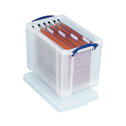 Really Useful 19L Plastic Storage Box With Lid W375xD255xH290mm Clear RUP80213 RUP80213