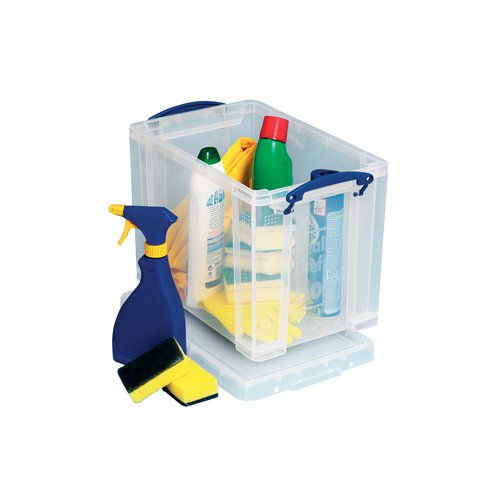 Really Useful 19L Plastic Storage Box With Lid W375xD255xH290mm Clear RUP80213 - RUP80213