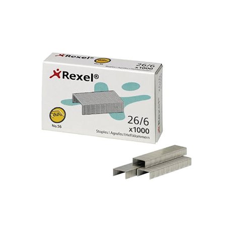 RX06131 Rexel No 56 Staples 6mm (Pack of 1000) 6131