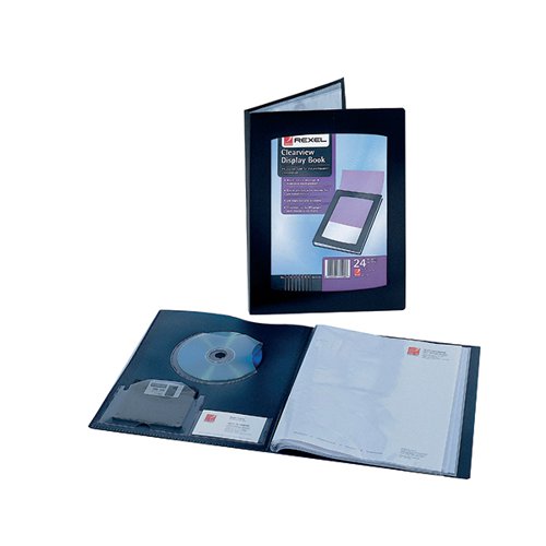 RX10405BK Rexel Clearview Display Book 24 Pocket A3 Black 10405BK