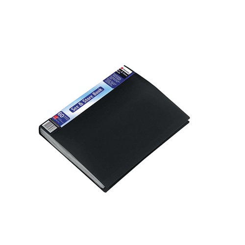 This black A4 display book includes 60 copy safe pockets to keep your documents pristine condition. The durable semi-rigid polypropylene provides protective storage, whilst the ripple finish material gives it that smart and professional look. The full length spine window contains a removable personalisation card for easy labelling, filing and organisation.