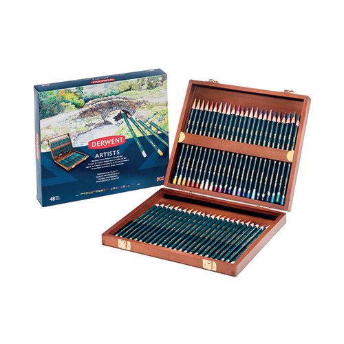 Derwent Artists Colouring Pencils Wood Box Assorted (Pack of 48) 0700643
