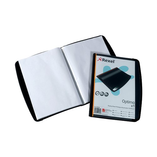 Rexel Optima Display Book 20 Pockets Black (Pack of 6) 2101130