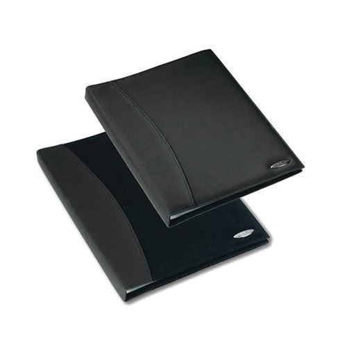 This Rexel Soft Touch Display Book is the perfect product for displaying your projects and documents in a professional, executive manner. The display book has a smooth, black leather cover and contains 24 crystal clear, secure A4 pockets to keep your documents in pristine condition and looking professional.  This display book also includes a handy business card holder on the inside of the front cover for meetings and presentations on the go.