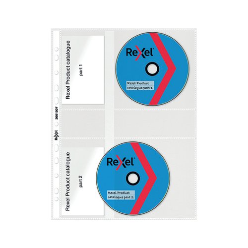 Rexel Nyrex Clear CD/DVD Pockets Pack 5 2001007