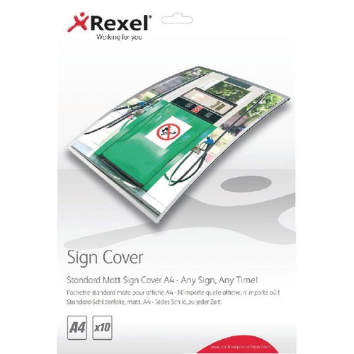 Rexel Standard Matte A4 Sign Cover (Pack of 10) 2104252