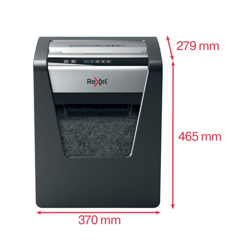 Rexel Momentum M510 Paper Shredder shreds up to 10 sheets in one go, with a 2 hour continuous run time, making it ideal for a small office. The M510 comes with anti jam technology to guarantee uninterrupted shredding. With P-5 security which micro-cuts 2 x 15 mm pieces for better security and more shredding before the bin becomes full. The shredder is quiet, with simple, intuitive, touch control buttons for easy operation and a generous 23 Litre bin capacity (250 A4 sheets). 15 GBP / Euro Cashback Claim at www.cashback.officerewards.eu