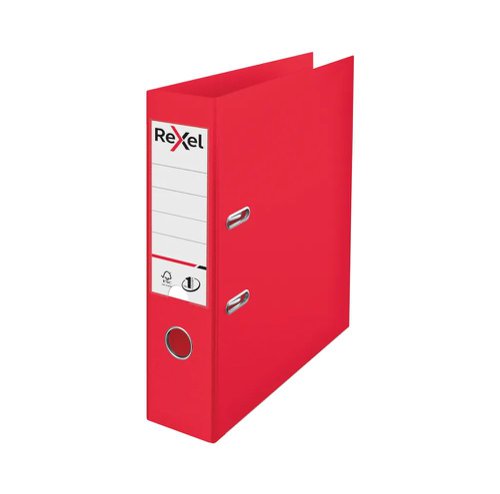 Perfect for professional office use, this lever arch file from Rexel is high quality with a capacity of 75mm for up to 500 sheets of paper. The files are brightly coloured for colour co-ordinated filing and include the unique No.1 mechanism for great performance. This pack contains 1 A4 lever arch file in red.