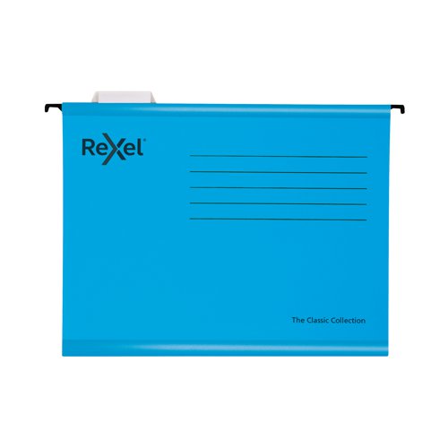 Rexel Classic Suspension Files A4 Blue (Pack of 25) 2115587 RX58097 Buy online at Office 5Star or contact us Tel 01594 810081 for assistance