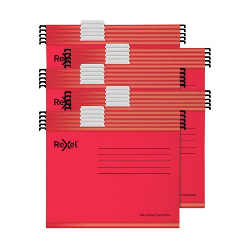 Rexel Classic Suspension Files Foolscap Red (Pack of 25) 2115592