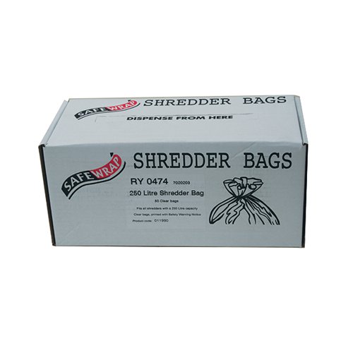 Safewrap Shredder Bag 250 Litre Pack of 50 RY0474