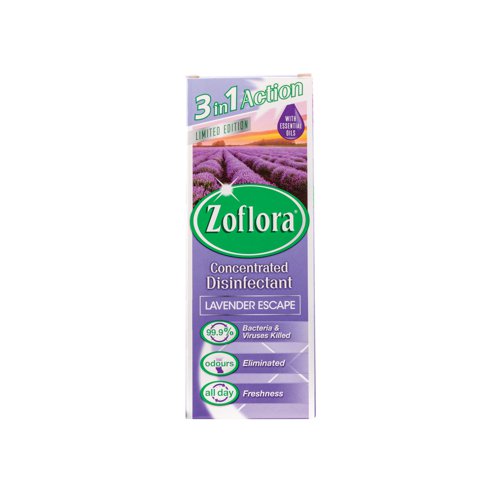 RY30232 | This multi-use and multi-room disinfectant from Zoflora can be used all over the house from floors and tiles, and baths and sinks, to hard surface pet areas. The 3-in-1 action kills 99.9% of bacteria and viruses (including the COVID-19 virus), eliminates odour and leaves behind an uplifting fragrance for all-day freshness. This pack contains 4 assorted fragrances. Fragrances may vary from those shown in the image.