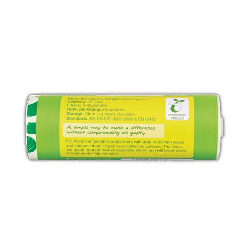 Waste Not Compostable Caddy Liner Bag 20 per Roll (Pack of 6) 10629 RY37084 Buy online at Office 5Star or contact us Tel 01594 810081 for assistance