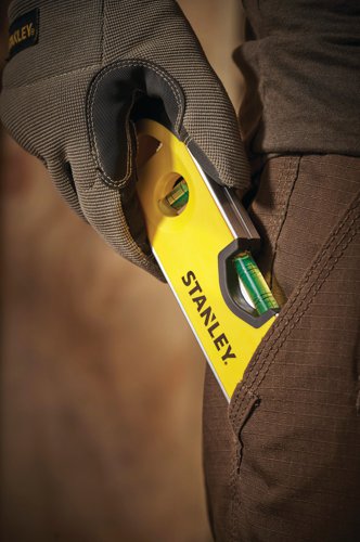 The Stanley Magnetic Shock Resistant Torpedo Spirit Level is the perfect all-rounder for any job site. Its V shaped metal groove allows you to check cylindrical surfaces e.g. for use on pipes. While the magnetic plate is extremely handy for hands-free levelling of metal/piping construction works. The rubber end caps provide protection in case the level is dropped for maximum accuracy at all times.