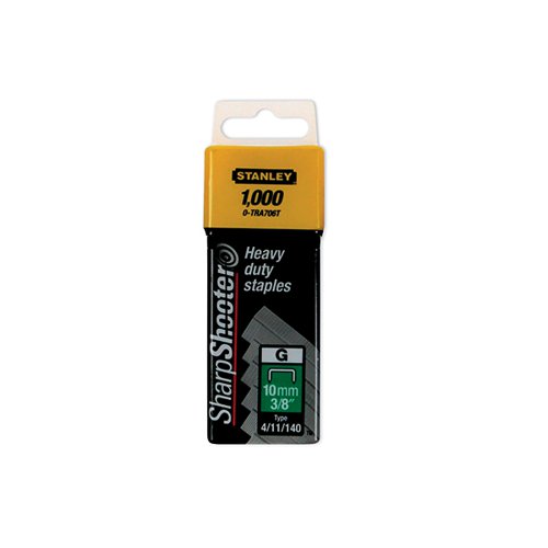 SB54281 Stanley SharpShooter Heavy Duty 10mm 3/8in Type G Staples (Pack of 1000) 1-TRA706T