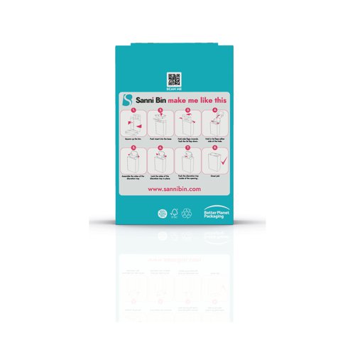 Sannibin Feminine Hygiene Flat Pack Disposal Bin (Pack of 10) SNB001 Washroom Equipment SBN24831