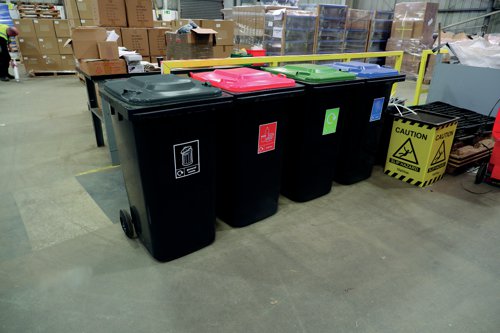 SBY02968 VFM Wheelie Bins 240L With Colour Coded Lids/Stickers (Set of 4) 426069