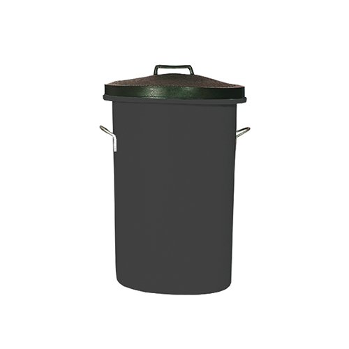 Heavy Duty Cylindrical Storage Bin with Lid Black 311960 SBY06630