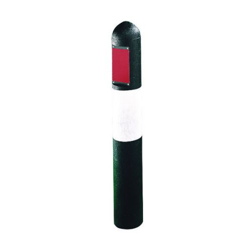 Recycled Plastic Bollard Hazard H1000mm Black /White 317408