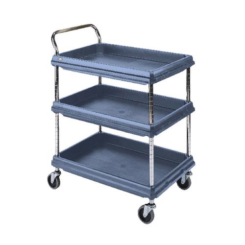 3 Tier Blue H1041xW984xD689mm Deep Ledge Trolley 322451