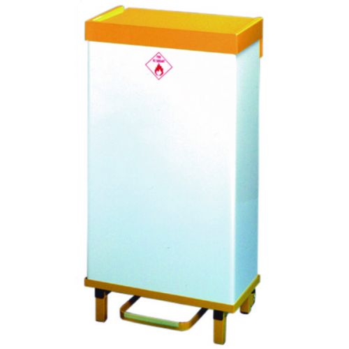 White and Yellow 64 Litre Fire Retardant Waste Bin 330330