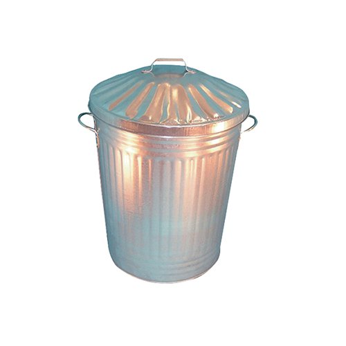 2X90L Galvanised Metal Dustbin with Lid 