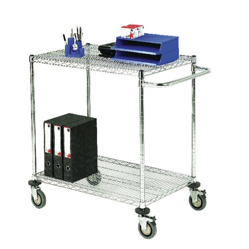 Mobile Trolley 2-Tier Chrome 372999
