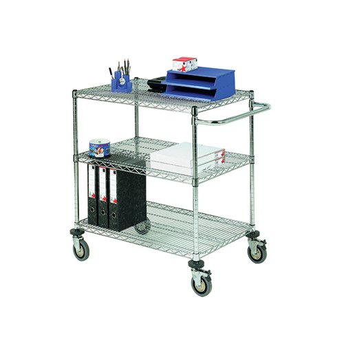 Mobile Trolley 3-Tier Chrome 373006