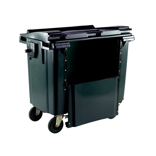 Wheelie Bin With Drop Down Front 1100 Litre Grey 377976
