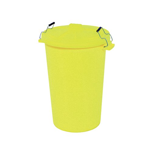 Dustbin with Clip On Lid Yellow 90L 415696