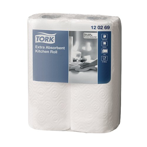 Tork Kitchen Roll 2ply Recycled Towels White J9300 120269 [2 rolls per pack]