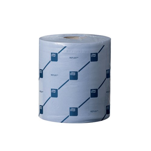 Tork 473263 Reflex M4 Centrefeed Wiping Paper Plus 2Ply Blue 423 Sheets of 19cm x150m Roll [Pack 6]