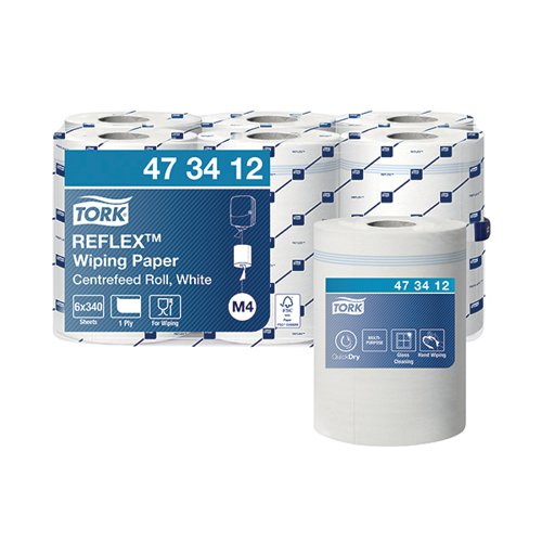 Tork Reflex M4 Centrefeed Wiping Paper 1-Ply 114m (Pack of 6) 473412
