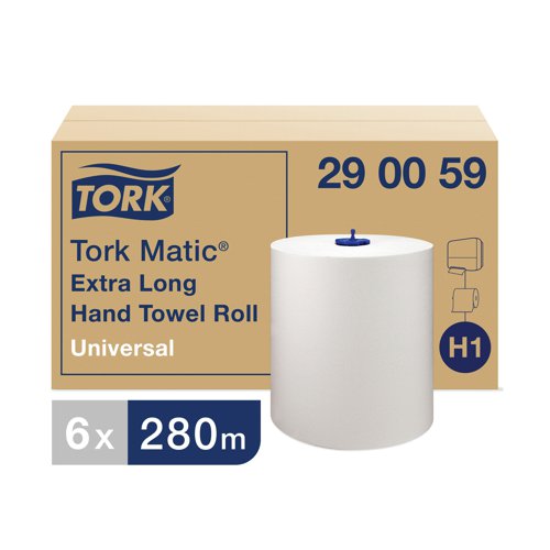 Tork Matic Hand Towel H1 White 280m (Pack of 6) 290059