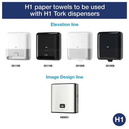 SCA13871 | Designed for use in the Tork Matic H1 dispenser, this premium 2-ply hand towel roll is soft and absorbent for efficient, comfortable hand drying. Designed for one sheet at a time dispensing, the embossed white hand towels feature an attractive leaf design. Ideal for busy washrooms, the hand towels are supplied on 150m rolls for long lasting use. This pack contains 6 rolls.