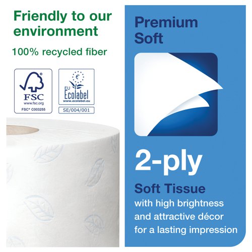 Tork T2 System Mini Jumbo Roll 2-Ply 850 Sheets (Pack of 12) 110254 - SCA21114
