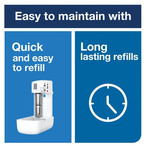 SCA35511 | For use with Tork A1 refills (available separately), this air freshener spray dispenser provides long lasting freshness to shared washrooms. The easy programming provides a fresh scent 24 hours a day, while a refill indicator displays when refills are required to prevent running out. Supplied in white, the low maintenance, wall mounted dispenser is easy to refill with a long battery life and measures W97 x D60 x H174mm.