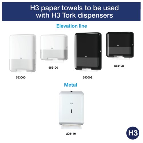 Tork Singlefold Hand Towel H3 White 200 Sheets (Pack of 15) 100278