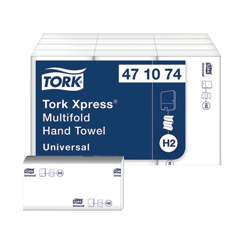 Tork Xpress Multifold Hand Towel H2 White 250 Sheets (Pack of 12) 471074