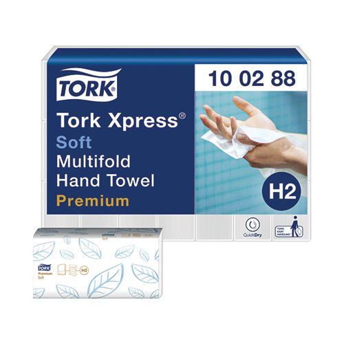 Tork Xpress Interfold Hand Towel H2 White 110 Sheets (Pack of 21) 100288