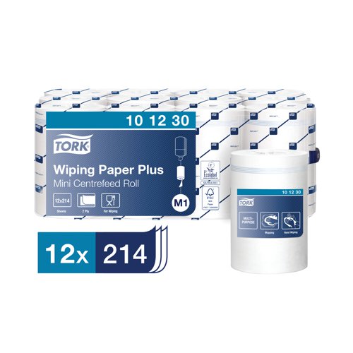 Tork Mini Centrefeed Roll 2-Ply 75m White (Pack of 12) 101230 Essity