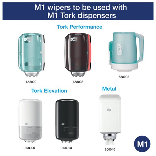 These mini centrefeed rolls from Tork are designed for use with Tork dispensing systems. The multipurpose wiping paper is ideal for professional spaces who can use this versatile industrial paper roll in either the Tork Centrefeed Dispenser or compact Tork Mini Centrefeed Dispenser. The strong, white 2-ply paper is highly absorbent, ideal for both mopping up liquids and wiping hands. Supplied on a 75 metre long roll.