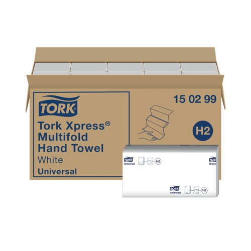 Tork Xpress Multifold Hand Towel Universal H2 20 Sleeves White (Pack of 4740) 150299 Essity