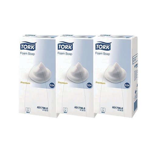 SCA80103 | Provide a luxurious washroom experience for visitors and customers with Tork Hand Lotion Foam Soap. For use with Tork Foam Soap Dispensers, these 0.8 litre cartridges help to ensure your washroom facilities remain clean and hygienic. The nozzle and pump are replaced every time to avois cross-contamination and clogging. The concentrated foam provides long lasting use: with controlled single dose dispensing, you can use one cartridge up to 2,000 times. These items also boast value at 800ml in size. Buy 2 packs and get one pack FREE with this promotion (18 x 1L cartridges in total).