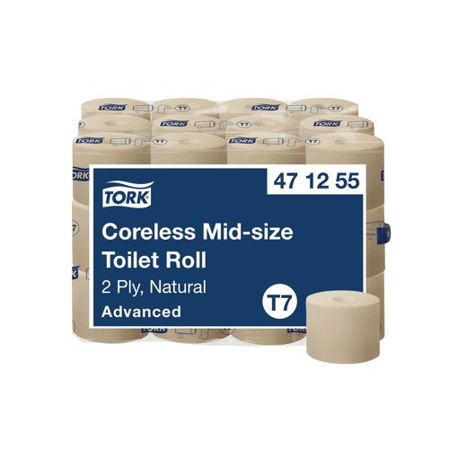 Tork Coreless Mid 2-Ply Toilet Roll Advanced Natural (Pack of 36) 471255 Toilet Tissue SCA84836