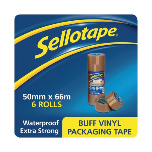 Sellotape Vinyl Case Sealing Tape 50mmx66m Brown (6 Pack)1447026